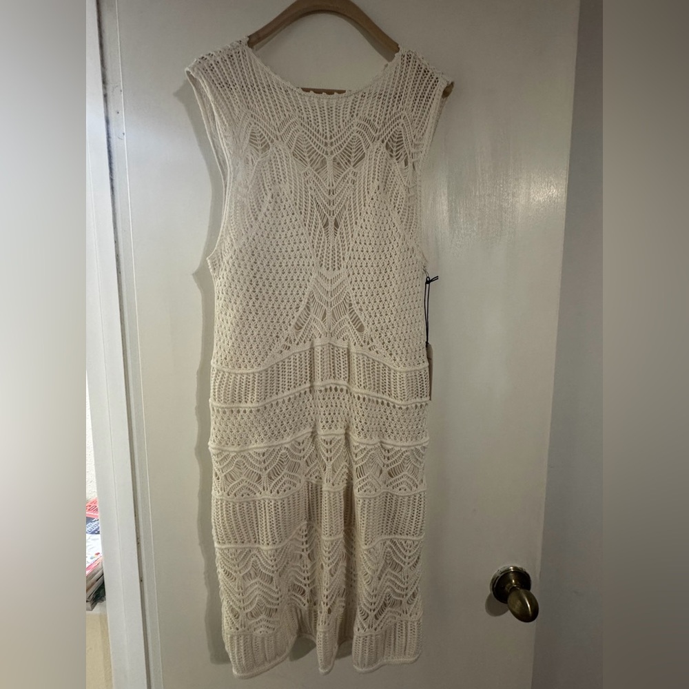 Abercrombie & Fitch Cream Crochet Dress
